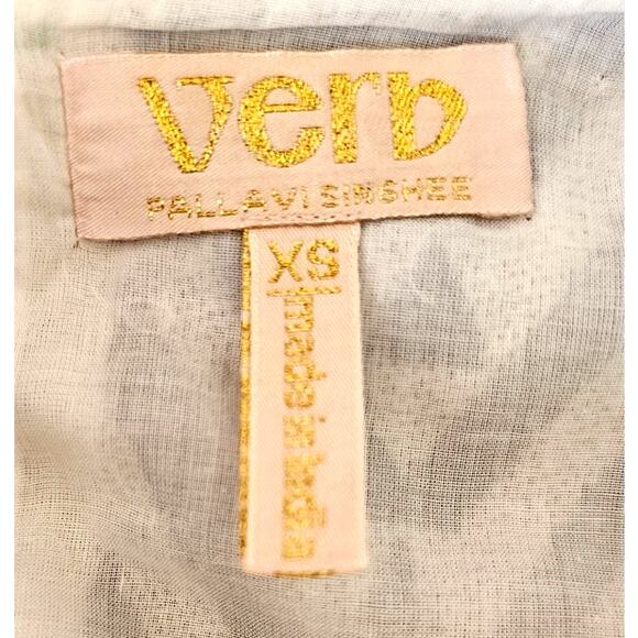 Anthropologie Verb by Pallavi Singhee Rhapsody Embroidered Cotton Blouse Sz XS - Picture 10 of 10